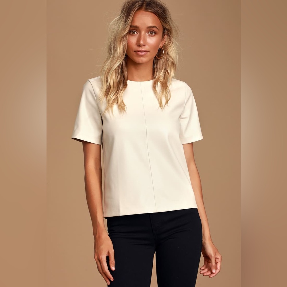 EUC Lulus Deal Maker Vegan Leather Shirt Sz L